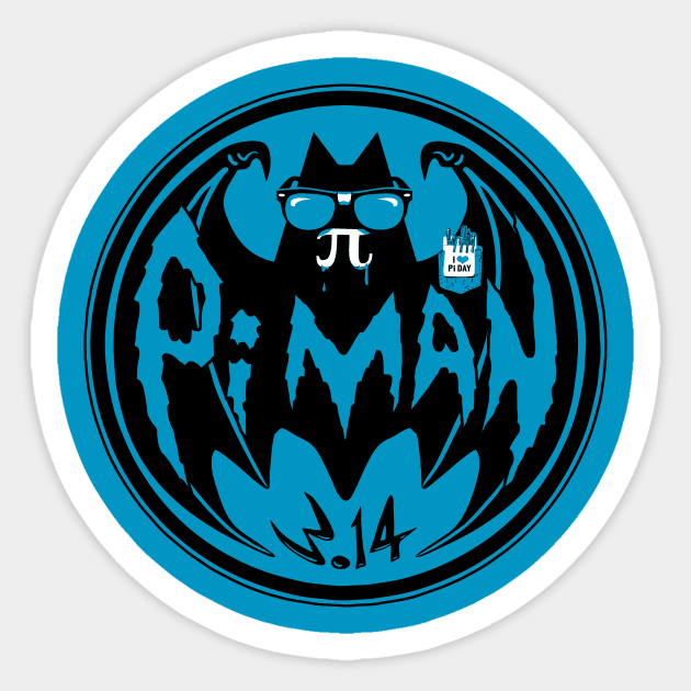 Pi Man Vampire Bat Logo Sticker by Mudge